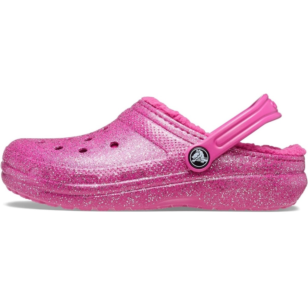Girls sparkly pink crocs